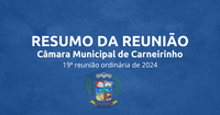 Resumo da 19.ª reunião ordinária de 2024