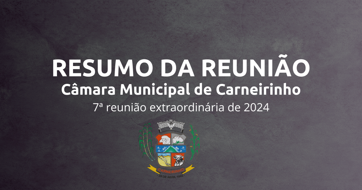 Resumo da 7.ª reunião extraordinária de 2024