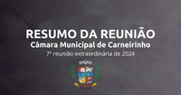 Resumo da 7.ª reunião extraordinária de 2024